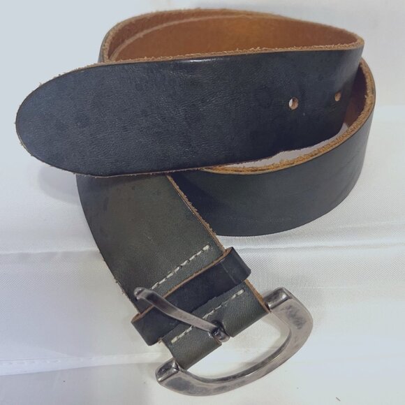 Fabio Corti-Women\'s Small Distressed Green Genuine Leather Made in Italy Belt main image 9